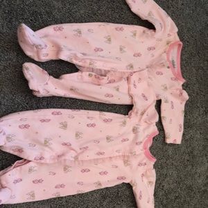 Twin girl jammies newborn